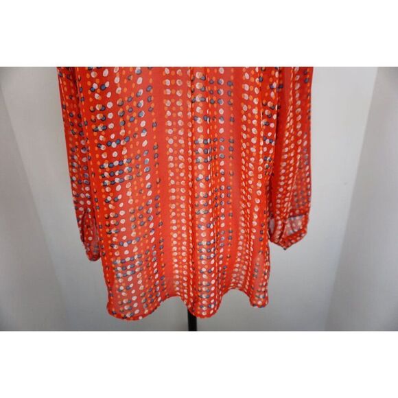 Old Navy Women’s Sheer Red Polka Dot Blouse - Size L - Picture 10 of 15